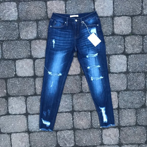 Kancan Destroyed Skinny Jeans Mid Rise KC5056LD - Picture 9 of 12